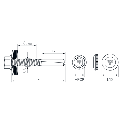 SX14-5.5 Selvbordende skrue for stål og aluminium